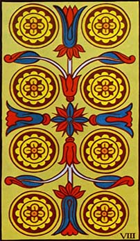Eight of Pentacles tarot card